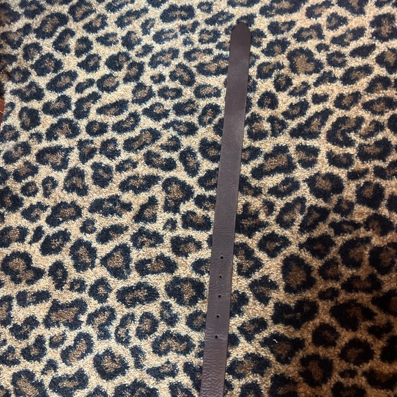 Roberto cavalli extra long brown leather belt with large buckle S